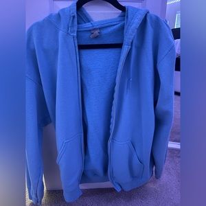 Blue gilldan zip up hoodie